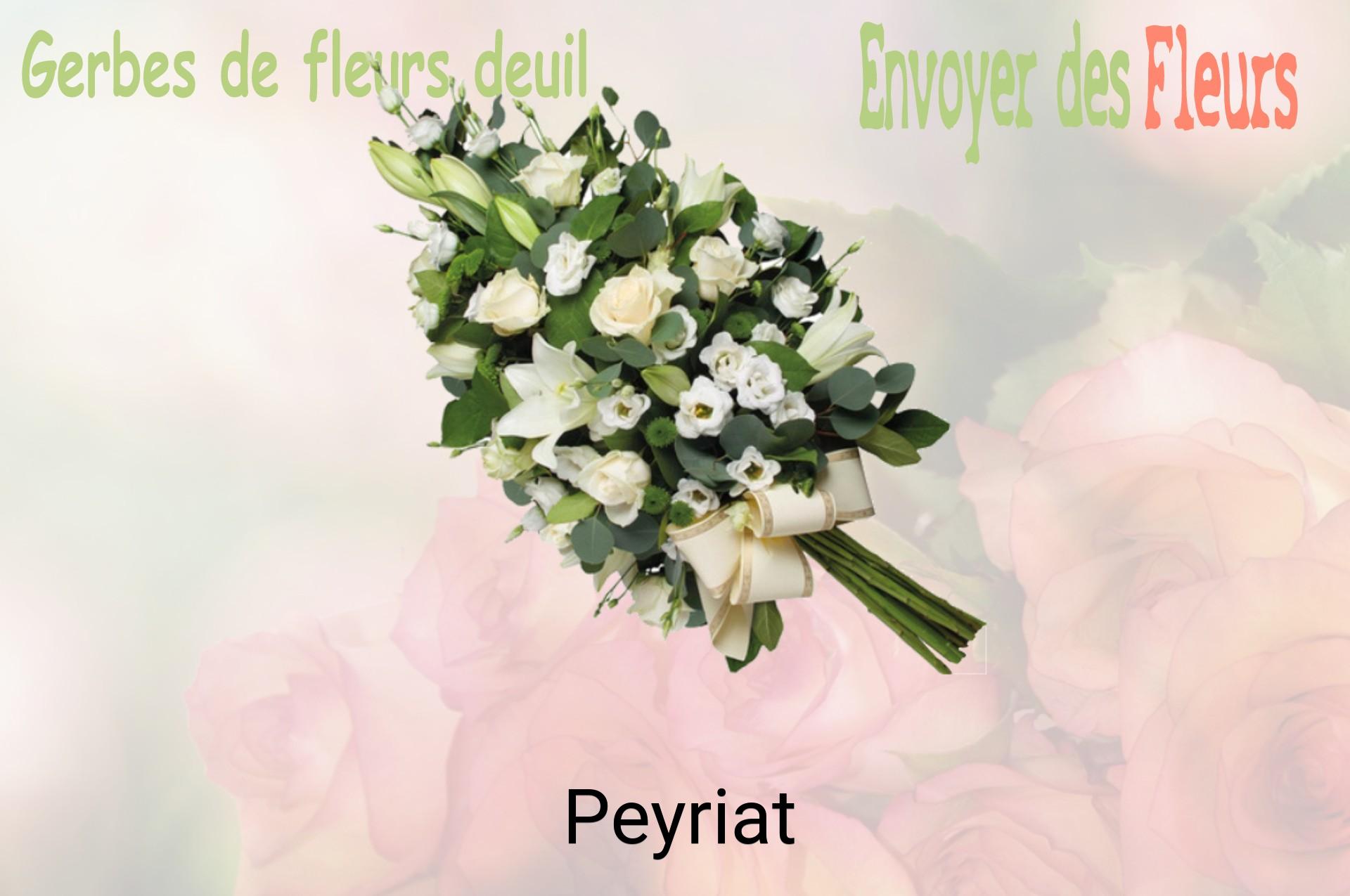 Gerbe de fleurs de deuil livrée à Peyriat